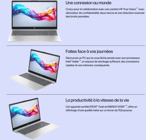 HP Laptop 15-fd0340nk - i3-1215U - 8Go RAM - 256Go SSD - 15.6" - W11 Home – Image 2