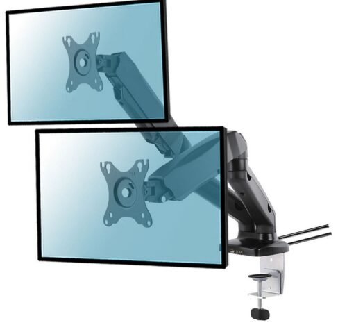 Support de bureau Full Motion 2 écrans PC 13"-27" USB + AUDIO