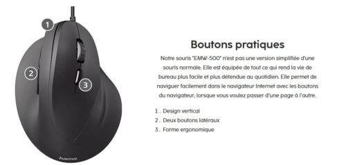 Hama Souris verticale ergonomique "EMC-500 - filaire – Image 3