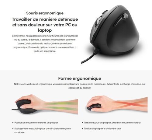 Hama Souris verticale ergonomique "EMC-500 - filaire – Image 4