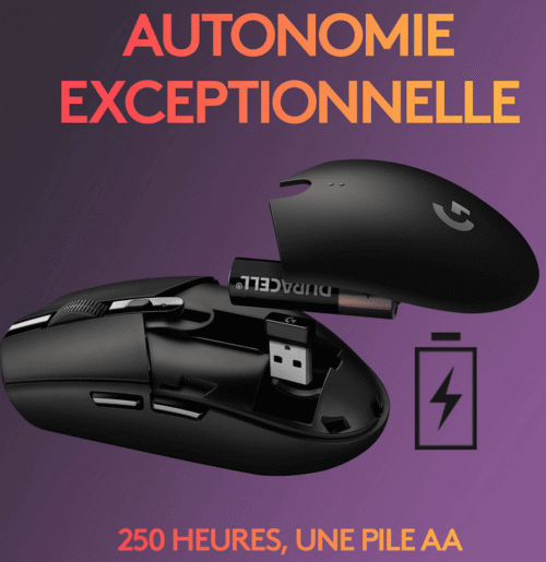 Logitech G G305 Lightspeed Wireless Gaming Mouse (Noir) – Image 4