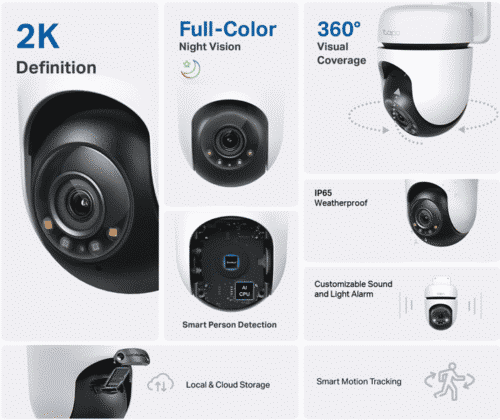 Tapo C510W  Caméra de sécurité 2K extérieure panoramique et inclinable WiFi – Image 10