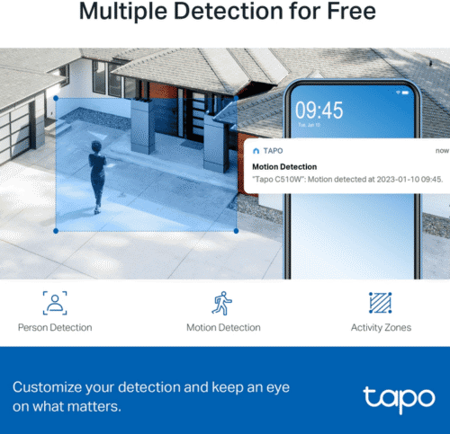 Tapo C510W  Caméra de sécurité 2K extérieure panoramique et inclinable WiFi – Image 7