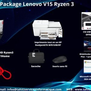 Package LENOVO V15 G4 15,6” FHD Ryzen3 7320U 8Go 512Go W11Home