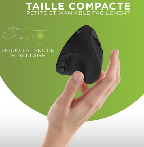 Mini souris sans fil ergonomique verticale et rechargeable – Image 2