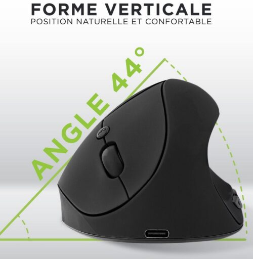 Mini souris sans fil ergonomique verticale et rechargeable – Image 4