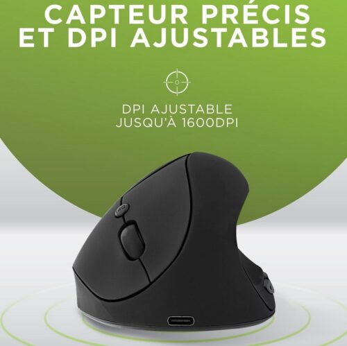 Mini souris sans fil ergonomique verticale et rechargeable – Image 6