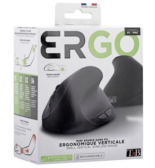 Mini souris sans fil ergonomique verticale et rechargeable – Image 3