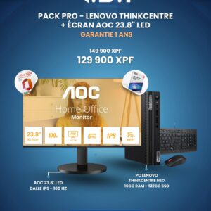 Package PC Fixe - Mini PC Lenovo Thnikcenter Neo50q - i5 13420H - 16Go RAM - 512 SSD - W11 Pro - Ecran 24 pouces