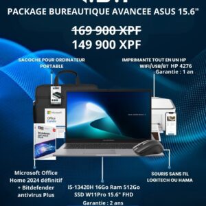 Package bureautique avancée (Pro) ASUS i5 13420H / 16Go Ram / 512 SSD / W11Pro / 15.6" FHD