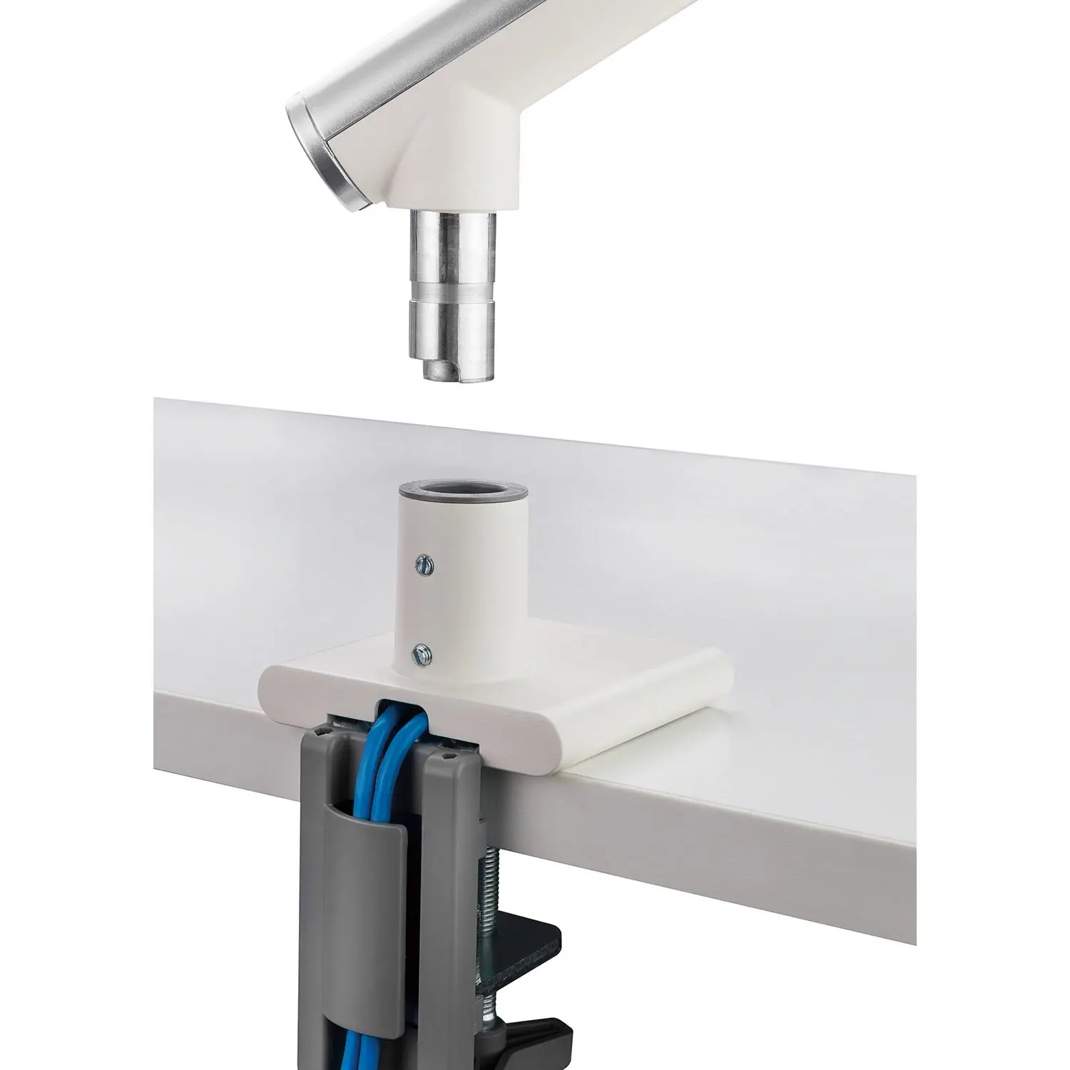 Support de bureau Full Motion pour écran PC 17"-32" avec USB, Blanc – Image 6