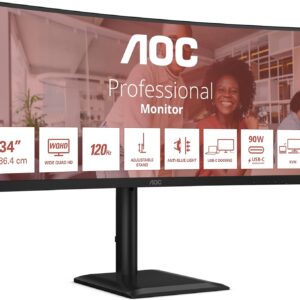 Ecran professionnel AOC CU34E4CV - écran LED - incurvé - 34" - HDR