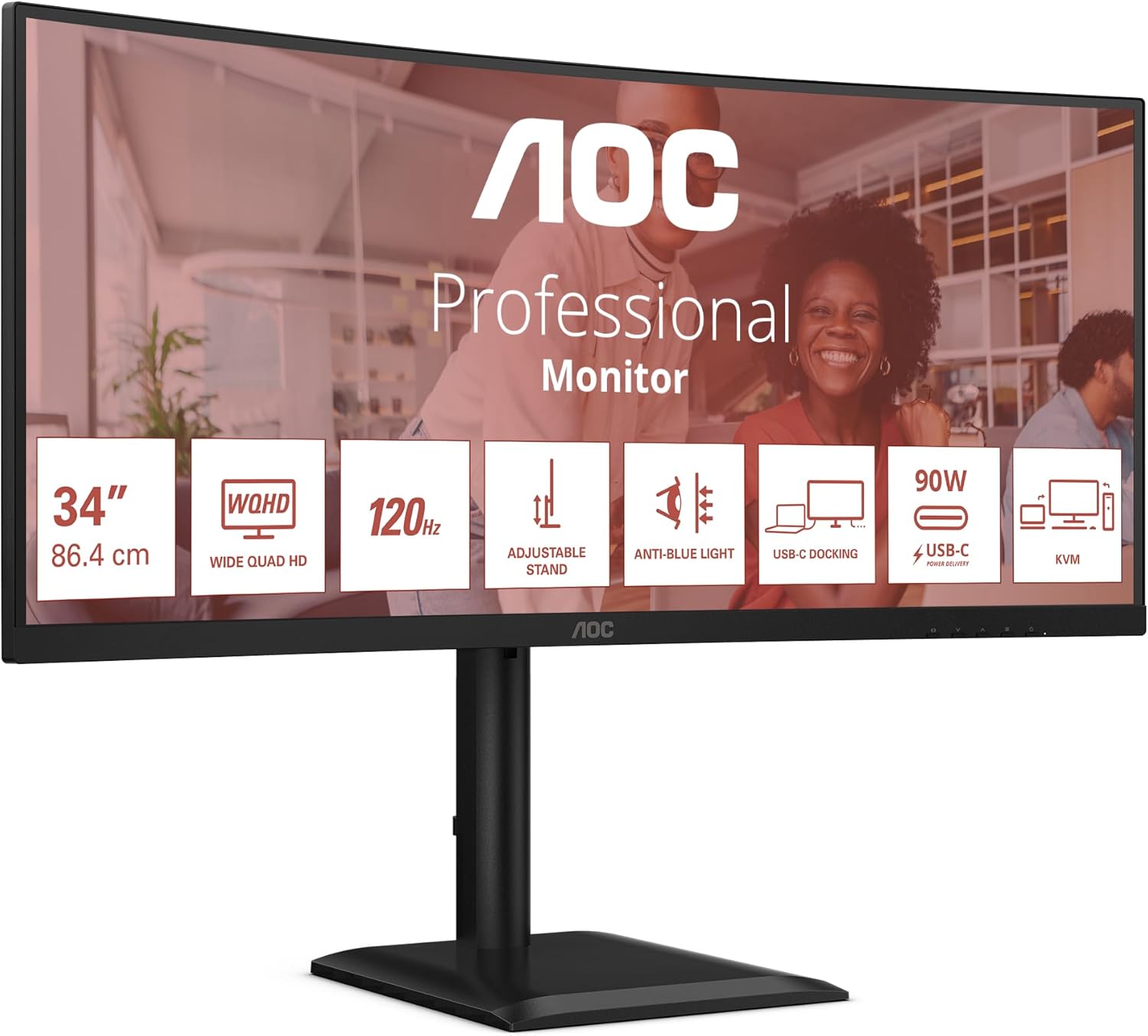 Ecran professionnel AOC CU34E4CV - écran LED - incurvé - 34" - HDR