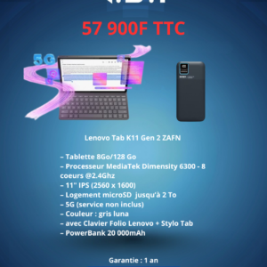 Lenovo Tab K11 Gen 2 ZAFN -  8GB/128G + clavier folio + stylet + PowerBank 20000mAh