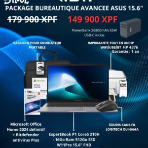 Package bureautique avancée ASUS 15.6" complet