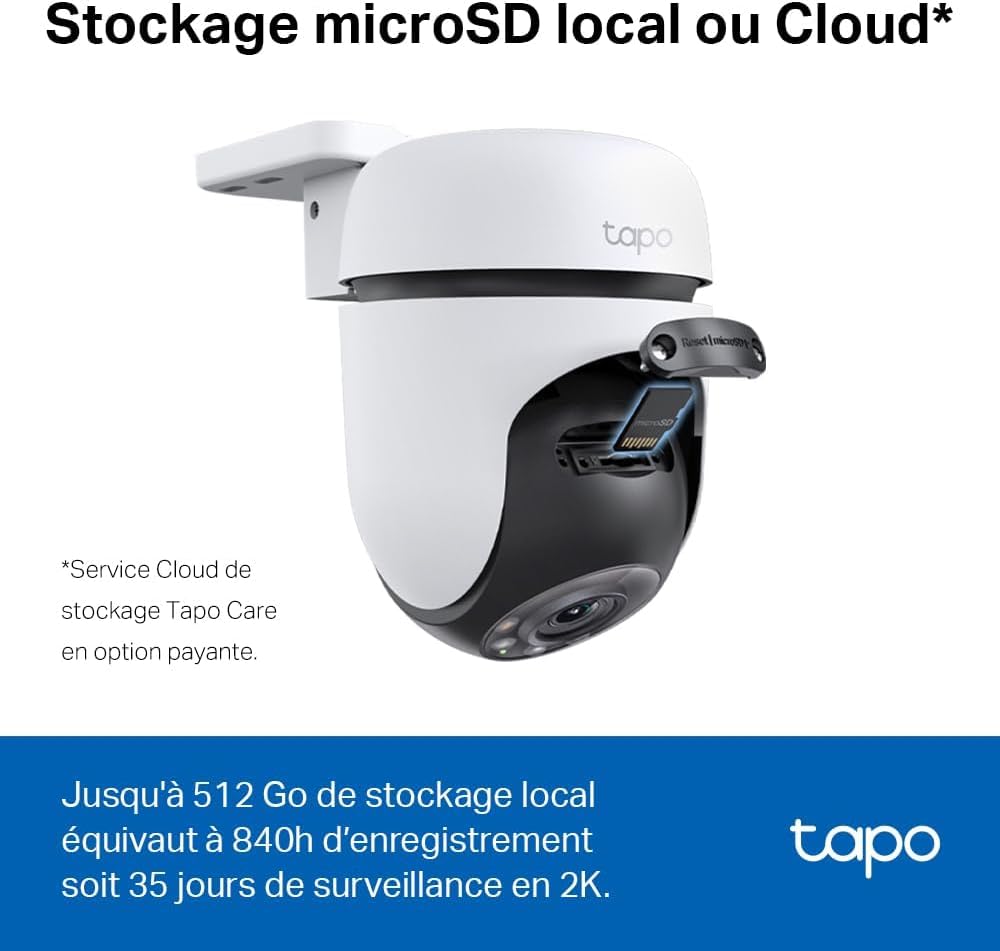 Tapo 2K Camera Exterieur WiFi 360° Vision Nocturne Couleur,C510W – Image 12