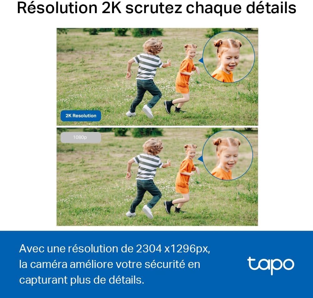 Tapo 2K Camera Exterieur WiFi 360° Vision Nocturne Couleur,C510W – Image 4