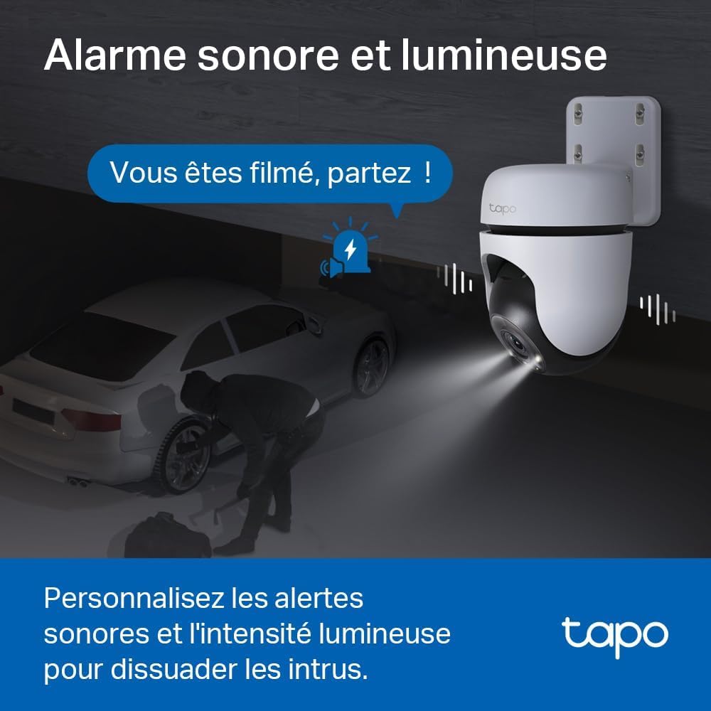 Tapo 2K Camera Exterieur WiFi 360° Vision Nocturne Couleur,C510W – Image 11