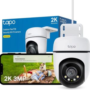 Tapo 2K Camera Exterieur WiFi 360° Vision Nocturne Couleur,C510W
